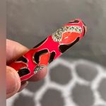 Red and Pink Enamel Bracelet with Metallic Accents Photo 1