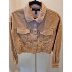 Forever 21 Soze M Womens Corduroy Ivory Crop Frayed Jacket Long Sleeve Photo 3