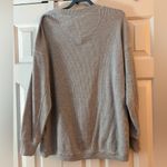 Aerie Blue and White Waffle Knit Crewneck Photo 4