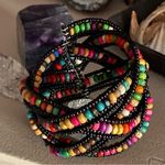 Multi Color Glass Bead & Wooden Beaded Cuff Bracelet
Adjustable Photo 2