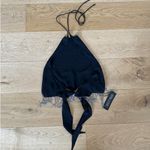 Current Mood  - Chain Hem Tie Back Halter Neck Top in Black & Silver Photo 2