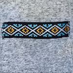 Moa Moa  Gray Black Crew Neck Raglan Shirt Small Aztec Front Pocket Photo 10