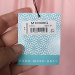 Ming Wang Light Pink Blouse Keyhole Neck Ruched Bell Sleeves Women's Medium Photo 3