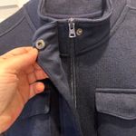 Eddie Bauer  Womens Navy Blue Knit Full‎ Zip Utility Jacket Large Sweater Fleece Photo 10