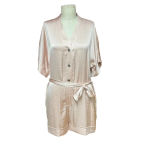 Overlover Cherokee Pink Powder Satin‎ Romper Playsuit Size XS Photo 2