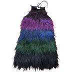 Cynthia Rowley NWT  Ivy Ombre Ostrich Feather Multicolor Mini Dress XS $795 Photo 2