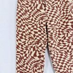 PacSun Rare  Eco Trippy Checker Ultra High Waisted Slim Fit size 24 brown cream Photo 7