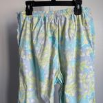 Courtenay‎ Stretch Floral Print Pants Blue Green Size 10 Cotton Blend Photo 5
