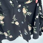 Torrid Black Floral Long Sleeves Crepe Surplice Midi Peplum Blouse Size 5X Photo 3