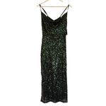 Taylor NWT green sequin cowl neck midi dress 6 Photo 2