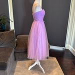 Women’s Tea Length Purple Prom Party Dress CorsetBack Sweetheart Neckline Size 4 Photo 3