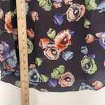 Rebecca Taylor 100% Silk Navy Floral Print Long Sleeve Blouse Women's Size 4 Photo 7