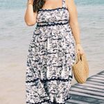 Torrid Belle Isle Blue Jungle Toile Babydoll Poplin Maxi Dress Sz.4 NWT Photo 0