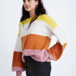 Madewell Striped Gladwell Balloon-Sleeve Pullover Sweater Photo 1