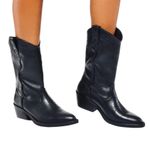 Steve Madden  Western Black Leather Cowboy Boots Coastal Cowgirl Size 8 Photo 11