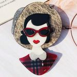 Beautiful Girl Brooch / Scarf Pin #104 Tan Photo 1