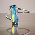 Handcrafted sparkly ring made with Austrian crystal size 6 Photo 1