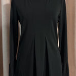 Adrianna Papell Black Whimsygoth Babydoll Long Sleeve Top Sz Xsmall Photo 0