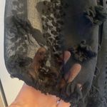 &merci &Merci black polka‎ dot textured long sleeve mini dress size S NWOT Photo 3