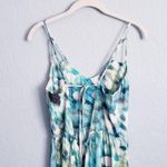 Anthropologie Parker Blue and Green Abstract Silk Maxi Dress Photo 4