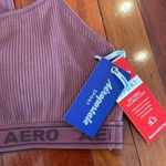 Aeropostale NEW Aero Sport Ribbed Purple Sports Bra Removable Cups Dark Athletic Photo 1