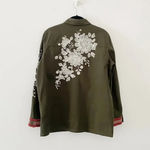 Driftwood Embroidered Military Jacket NWOT Green Size S Retail $168 Photo 6