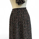 Leslie Fay  Black Skirt with Red and White Accents Matching Scarf Vintage Boss 10 Photo 0