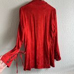 Free People  Vintage Women’s Red Stella Jacquard Blazer‎ Size Small Photo 3