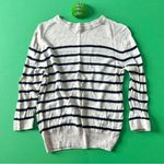 Muji sweater size Extra Small linen cream blue stripe Tan Photo 0