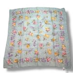 Vintage Echo Light Blue Floral Semi Sheer Scarf Photo 6
