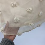 Polagram  Chic lined cropped Pom Pom top cream sz S cute girly dainty Photo 2