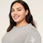 Lane Bryant  Gray Casual Crewneck with Star details sz 14/16 Photo 2