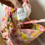 MISA Los Angeles  Floral Pastel Sheer Back Tie Babydoll Mariposa Top XL Photo 6