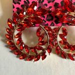 Betsey Johnson red rhinestone swirl post earrings Photo 2
