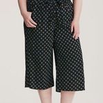 Torrid Wide Leg Diamond Print Black Turquoise Palazzo Trouser Capri Pants Size 2 Photo 12