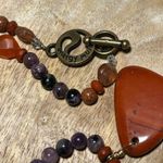 Energy Muse Strength Red Jasper, Carnelian, Sunstone & Charoite Beaded Necklace Photo 7