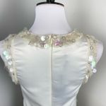 PINKO Ivory Iridescent Sequin Sleeveless Mini Shift Dress Size 6 $784 Cocktail White Photo 7