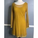 Comme Toi Lace Mustard Yellow Long Sleeve Shift Mini Dress Tunic Medium Photo 1