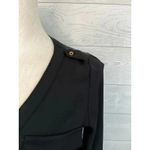 Candie's Candie’s semi-sheer black roll tab blouse Size Small Photo 6