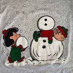 Tultex Vintage Peanuts Charlie Brown Holiday Building Snowman T-Shirt Size Large Photo 3