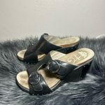 Dansko Fern Studded Wedge Leather Buckle Platform Slide-On Sandals Black Sz37EU Photo 8