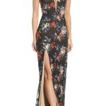 La Femme Floral Embroidered Gown Photo 0