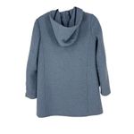 ZARA Basic Dusty Blue Hooded Wool Coat Photo 3