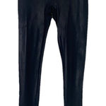 Spanx Black Faux Leather Leggings Size Small Skinny Shiny High Rise Shapewear Photo 0