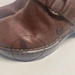 BORN Women’s Leather Clogs Mules Size 8 Brown Handcrafted Slip Ons Brown Photo 3