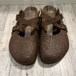 Birkenstock Birkis 38/8 Dorian Brown Cross Strap Clog Pebbled Leather Photo 1