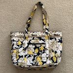 Vera Bradley Vera Laptop Quilted Tote Bag Yellow Black Toggle Large Size FLAWS Photo 0