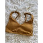 Aerie Ribbed Plunge Sports Bra Honey Size Medium Photo 2