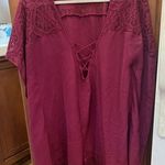 Merona Swimsuit Coverup Cover Up Crochet Tassels Wine Red Women’s M Photo 0