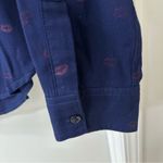 Rails  Navy Blue Rosci Button Down Shirt in Kiss Me Metallic, Size S Photo 4
